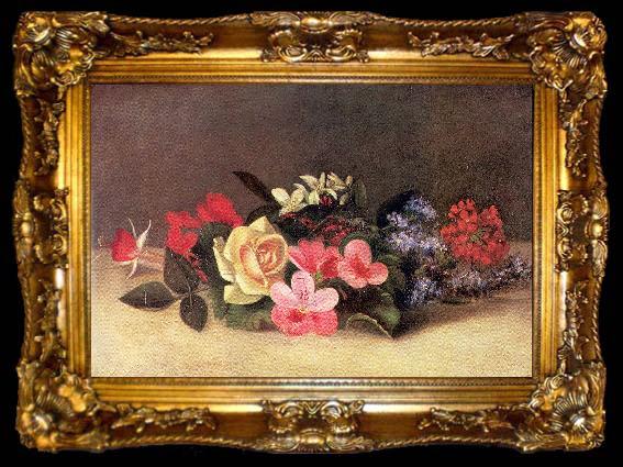 framed  Mount, Evelina Roses and Fuschia, ta009-2